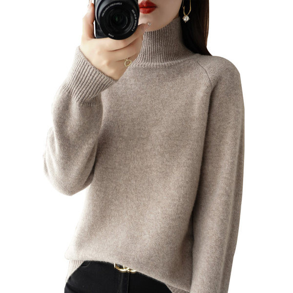 Rudens-žiemos megztinis su polo apykakle - daug spalvų