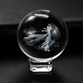 3D снежен глобус лазерна скулптура принцеса фея вълшебна кристална топка ловец на слънце фасетирана призма преспапие сватбено ядро домашен декор