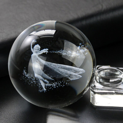 3D Snow Globe Γλυπτό με λέιζερ Πριγκίπισσα Νεράιδα Μαγική Κρυστάλλινη Μπάλα Sun Catcher Εξελιγμένο πρίσμα Γαμήλιο πυρήνα διακόσμηση σπιτιού