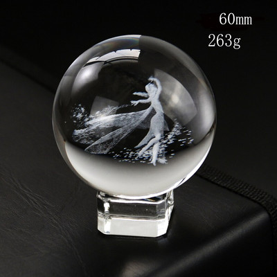3D sniega globuss lāzerskulptūra Princese feja burvju kristāla bumba saules ķērējs, slīpēta prizma, papīra svars kāzu pamats mājas dekors