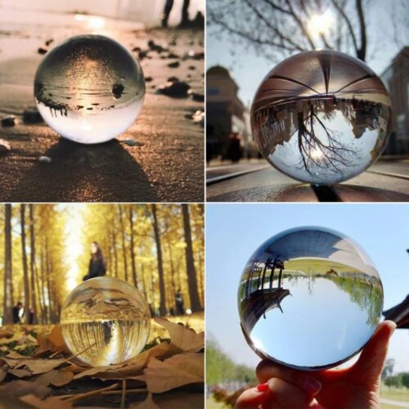 Minge de cristal din sticlă transparentă de 80 mm Sferă de vindecare Recuzită pentru fotografie Cadouri noi bile de cristal artificial pentru decorarea nunții acasă