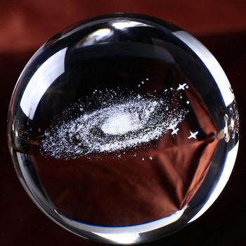 Кристална топка на Млечния път, глобус, галактика, лазерно гравирана стъклена сфера
