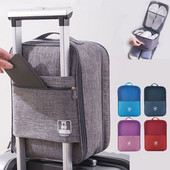 2022 Черно сива преносима чанта за обувки за пътуване Водоустойчив органайзер за съхранение Модни куфарни органайзери Чанта за съхранение на обувки за пътуване