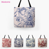 Klasikinis prancūziškas Toile de Jouy tamsiai mėlynos spalvos rašalo motyvas Tradicinis prancūziškas menas pagalvės užvalkalas Medvilninis lininis sofos pagalvėlės užvalkalas