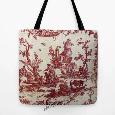 Klasikinis prancūziškas Toile de Jouy tamsiai mėlynos spalvos rašalo motyvas Tradicinis prancūziškas menas pagalvės užvalkalas Medvilninis lininis sofos pagalvėlės užvalkalas