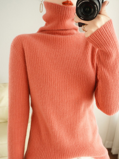 Γυναικείο εφαρμοστό πουλόβερ με λαιμόκοψη polo - πολλά χρώματα