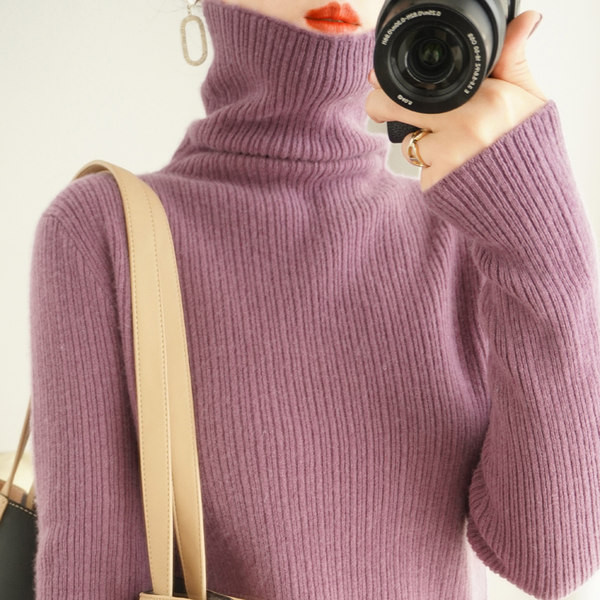 Γυναικείο εφαρμοστό πουλόβερ με λαιμόκοψη polo - πολλά χρώματα