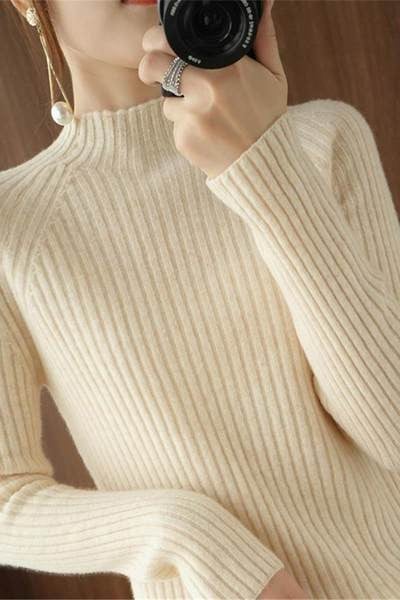 Γυναικείο μακρυμάνικο πλεκτό πουλόβερ