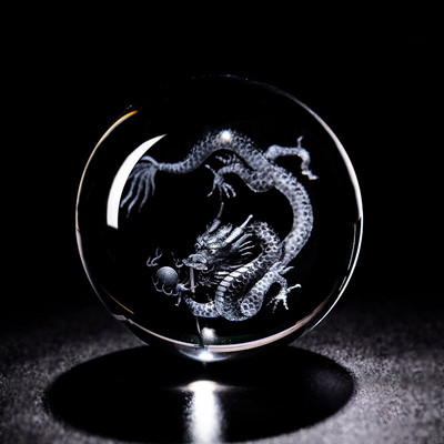 Dropshipping kristálygömb 3D lézergravírozott minták Feng Shui üveggömb gömb Esküvői kézműves lakberendezési díszajándék