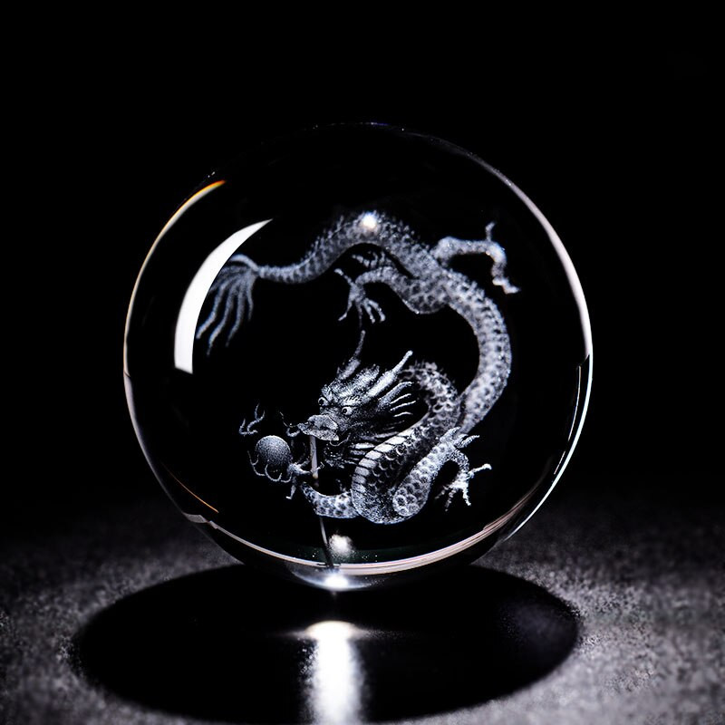 Dropshipping kristálygömb 3D lézergravírozott minták Feng Shui üveggömb gömb Esküvői kézműves lakberendezési díszajándék