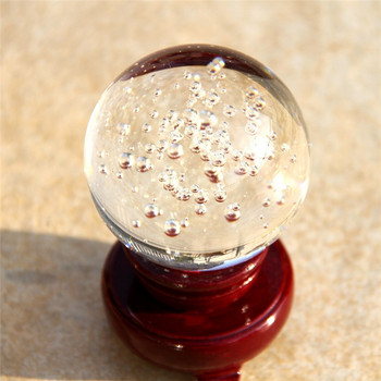 Δώρο 60 χιλιοστών κρυστάλλινη σφαίρα διακοσμητική μπάλα από τεχνητό κρυστάλλινο κρύσταλλο με σφαίρα με σφαίρα σε κινέζικο στυλ Φενγκ σούι