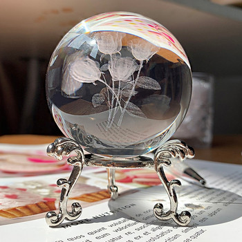 H&D 9 стила 3D лазерно гравирани фигурки от кристална топка 60 mm Лечебна стъклена топка Сфера Колекционерски домашен сватбен декор Подарък Изделия