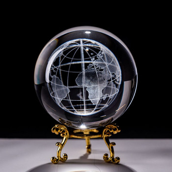 6cm 3D Earth Miniature Laser χαραγμένο με κρυστάλλινη σφαίρα Γυάλινη σφαίρα Κρυστάλλινη σφαίρα Στολίδι Διακοσμητικό δώρο για μπάλα για το σπίτι