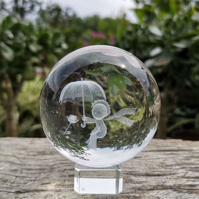 Kristály gravírozott golyós üveg lézeres 3d gömb állvánnyal angyal figura papírnehezék otthoni asztali dekor golyók díszek kézműves ajándékok