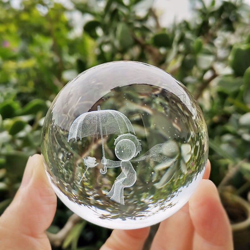 Kristály gravírozott golyós üveg lézeres 3d gömb állvánnyal angyal figura papírnehezék otthoni asztali dekor golyók díszek kézműves ajándékok