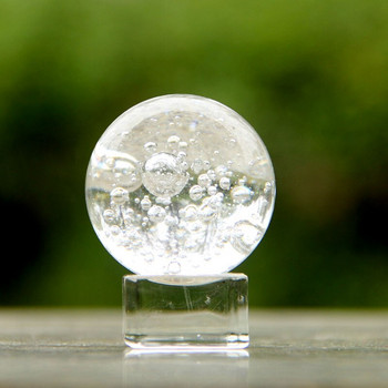 5/6 см кристална балонна топка Стъклена магическа сфера Орнаменти за декорация на дома Декоративни фигурки Миниатюрен фонтан Посветена топка