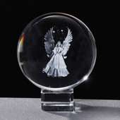 6 cm-es 3D őrangyal miniatűr földgömb K9 kristály lézergravírozott labda lakásdekoráció papírsúlyú dísz