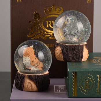 Διακόσμηση με κρυστάλλινη μπάλα κουκουβάγιας Δημιουργική σκανδιναβική διακόσμηση σαλονιού Βεράντα κρασιού Ντουλάπι επιφάνειας εργασίας Χαριτωμένη διακόσμηση δώρου