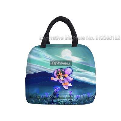 Aphmau Merch újrahasznosítható ebéddobozok Rajzfilm Anime Multifunkciós Hűtő Hőszigetelt Élelmiszer-szigetelt Ebédtáska Iskolás gyerekeknek