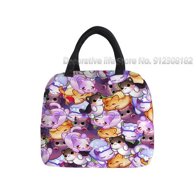 Aphmau Merch újrahasznosítható ebéddobozok Rajzfilm Anime Multifunkciós Hűtő Hőszigetelt Élelmiszer-szigetelt Ebédtáska Iskolás gyerekeknek