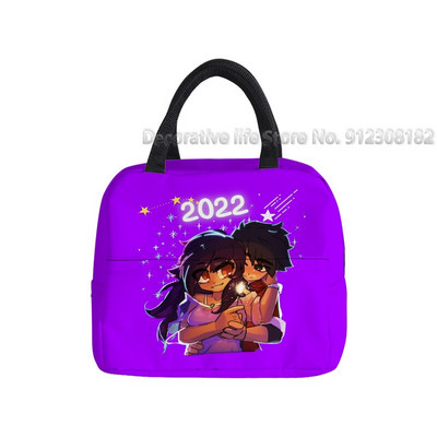 Aphmau Merch újrahasznosítható ebéddobozok Rajzfilm Anime Multifunkciós Hűtő Hőszigetelt Élelmiszer-szigetelt Ebédtáska Iskolás gyerekeknek