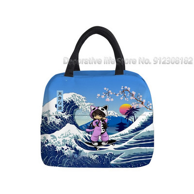 Aphmau Merch újrahasznosítható ebéddobozok Rajzfilm Anime Multifunkciós Hűtő Hőszigetelt Élelmiszer-szigetelt Ebédtáska Iskolás gyerekeknek