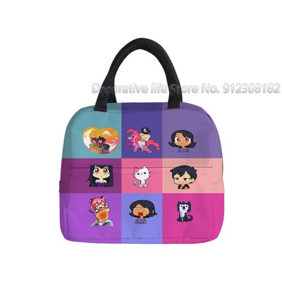 Aphmau Merch újrahasznosítható ebéddobozok Rajzfilm Anime Multifunkciós Hűtő Hőszigetelt Élelmiszer-szigetelt Ebédtáska Iskolás gyerekeknek