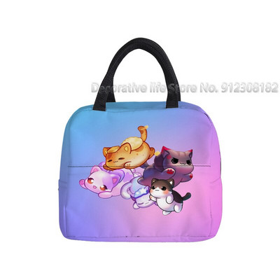 Aphmau Merch újrahasznosítható ebéddobozok Rajzfilm Anime Multifunkciós Hűtő Hőszigetelt Élelmiszer-szigetelt Ebédtáska Iskolás gyerekeknek