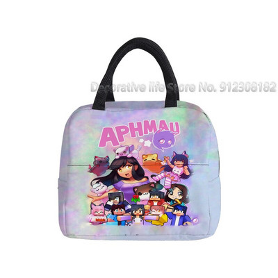Aphmau Merch újrahasznosítható ebéddobozok Rajzfilm Anime Multifunkciós Hűtő Hőszigetelt Élelmiszer-szigetelt Ebédtáska Iskolás gyerekeknek
