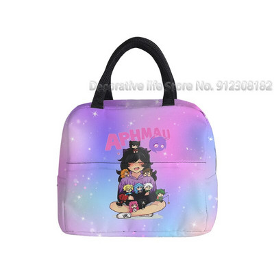 Aphmau Merch újrahasznosítható ebéddobozok Rajzfilm Anime Multifunkciós Hűtő Hőszigetelt Élelmiszer-szigetelt Ebédtáska Iskolás gyerekeknek
