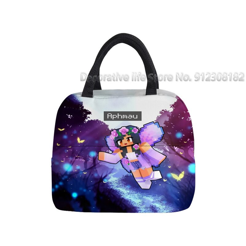 Aphmau Merch újrahasznosítható ebéddobozok Rajzfilm Anime Multifunkciós Hűtő Hőszigetelt Élelmiszer-szigetelt Ebédtáska Iskolás gyerekeknek