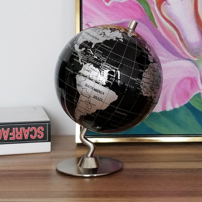 Átmérő 14CM HD Retro Metal Globe Lakberendezés Iroda Nappali Dekorációs labda