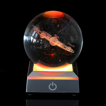 6/8cm K9 Кристална слънчева система Планетен глобус 3D лазерно гравирана топка за слънчева система
