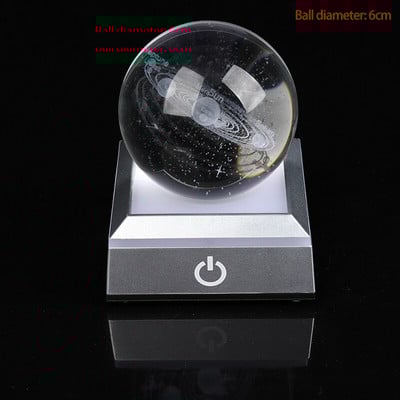 6/8cm K9 Crystal Solar System Planet Globe 3D Gravat Laser Minge Sistem Solar