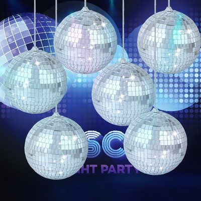 8 buc Oglindă Disco Ball Lumină pentru scenă Minge de sticlă rotativă Decoratiuni mari de petrecere KTV Bar Dj Iluminare Reflecție Minge de oglindă colorată