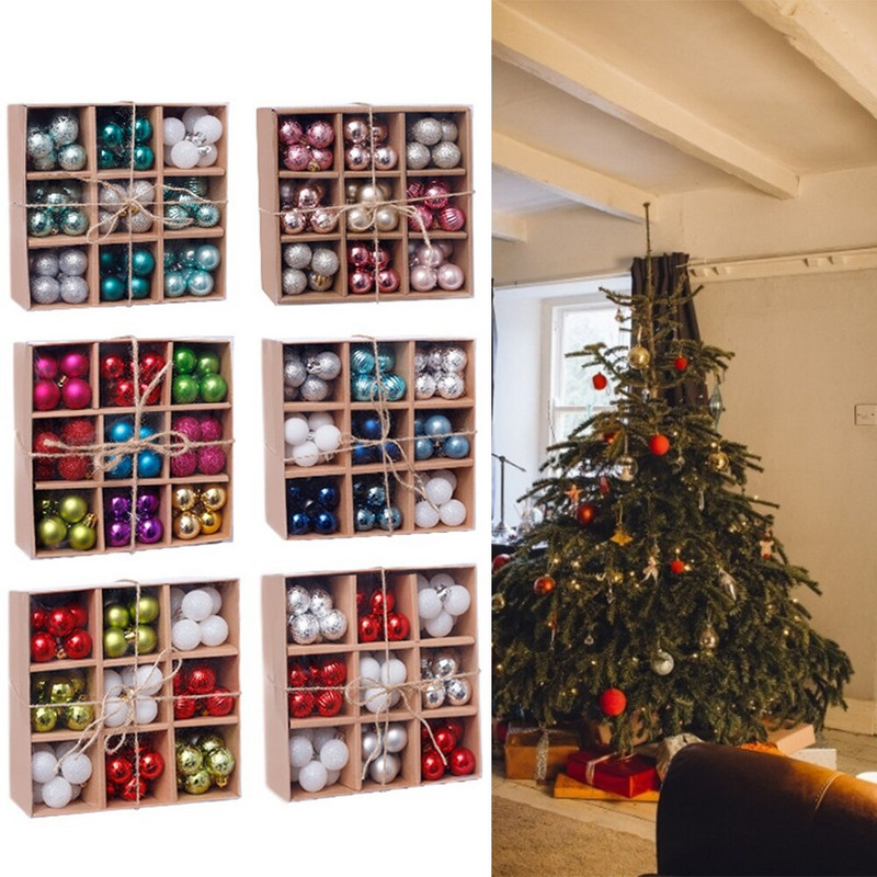 3cm 99db karácsonyi golyós ajándékdoboz szett Karácsonyfa csecsebecse Karácsonyi buli akasztós labdás díszek Otthon újévi Navidad ajándék dekoráció