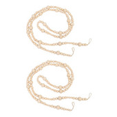 2x 7ft drveni vijenac s perlama seoska kuća Dekoracija doma Rustikalni seoski prirodni praznični vijenac za božićno drvce Boho ukrasi