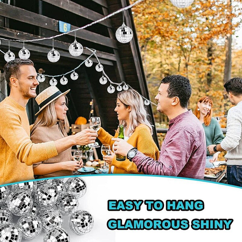 30 de bucăți bile cu oglindă disco de 2 inci, bile reflectorizante pentru oglindă, bilă agățată pentru pomul de Crăciun, pentru decorațiuni pentru acasă