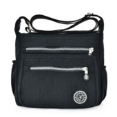 Újdonság, alkalmi hordtáska nejlon válltáskák válltáskák, poliészter, egyszemélyes divatos női tömör cipzáras, keresztben lévő utazótáskák