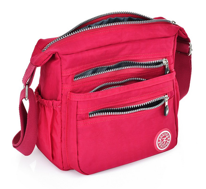 Újdonság, alkalmi hordtáska nejlon válltáskák válltáskák, poliészter, egyszemélyes divatos női tömör cipzáras, keresztben lévő utazótáskák