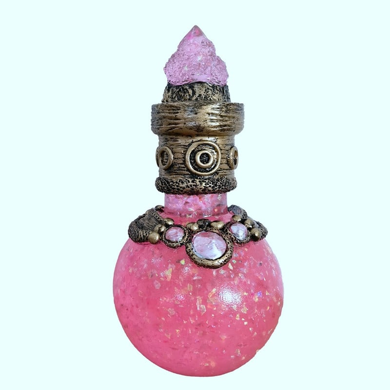 Stebuklingo mėnulio buteliukas stebuklingam mikstūrai, dervos dekoravimui rankų darbo krištolinis brangakmenis, palinkėjimų buteliukai jai