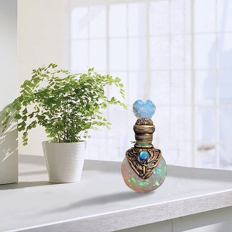 Stebuklingo mėnulio buteliukas stebuklingam mikstūrai, dervos dekoravimui rankų darbo krištolinis brangakmenis, palinkėjimų buteliukai jai