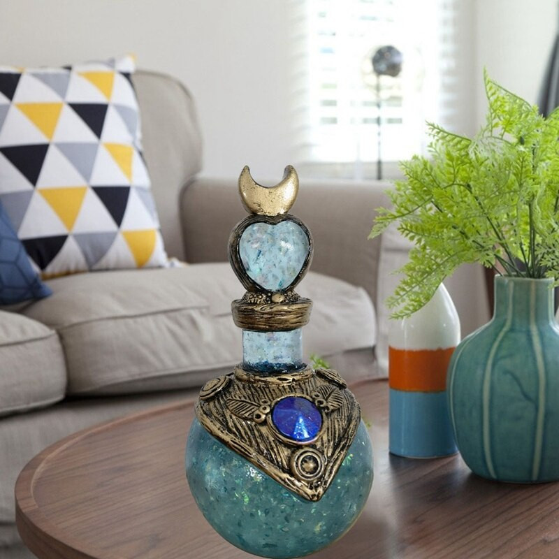 Stebuklingo mėnulio buteliukas stebuklingam mikstūrai, dervos dekoravimui rankų darbo krištolinis brangakmenis, palinkėjimų buteliukai jai