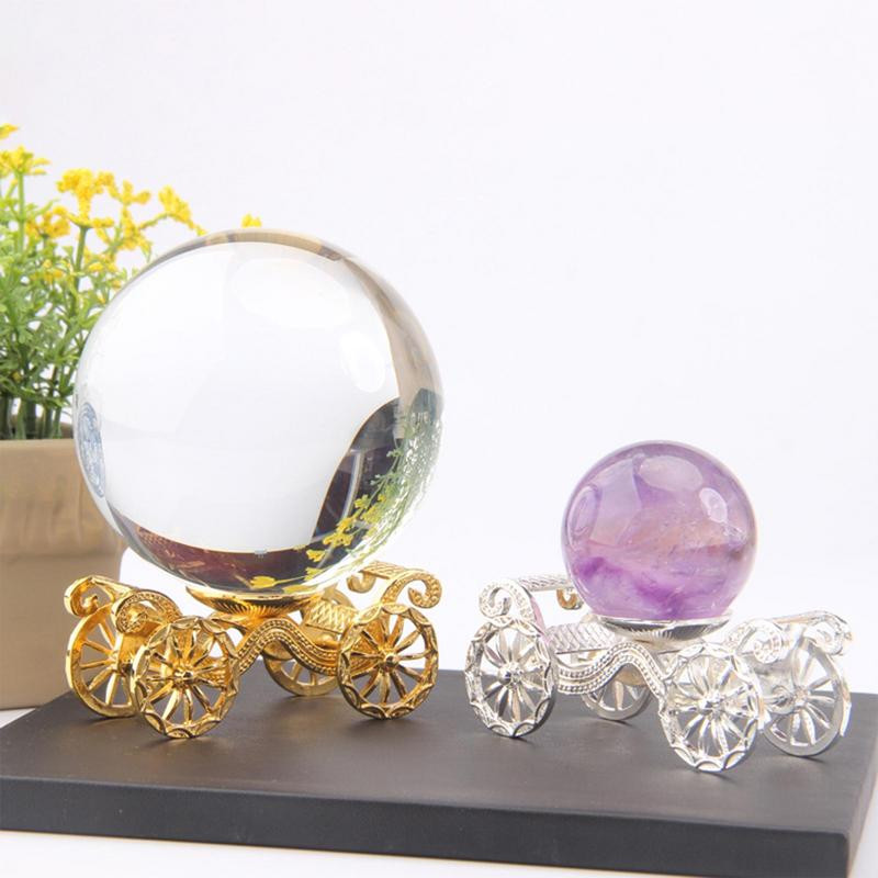 Bază de metal cu bile de cristal prințesă mașină cu bile de cristal Suport pentru minge de cristal pentru meditație