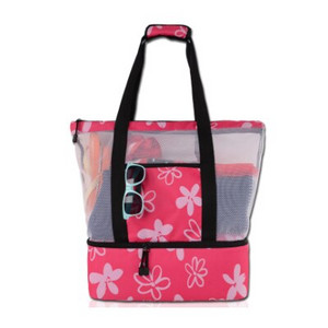 Cutie frigorifică cu izolare termică Basedidea Geantă portabilă din plasă de plajă Versiune îmbunătățită Geantă de depozitare impermeabilă din plasă pentru picnic pentru alimente