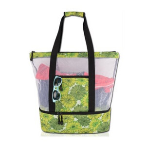 Cutie frigorifică cu izolare termică Basedidea Geantă portabilă din plasă de plajă Versiune îmbunătățită Geantă de depozitare impermeabilă din plasă pentru picnic pentru alimente