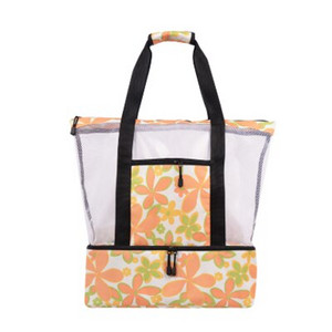 Cutie frigorifică cu izolare termică Basedidea Geantă portabilă din plasă de plajă Versiune îmbunătățită Geantă de depozitare impermeabilă din plasă pentru picnic pentru alimente