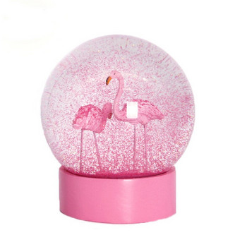 Ροζ Flamingo Snow Globe Κρυστάλλινη μπάλα σφαίρα Γυάλινη μπάλα Διακοσμητικά γραφείου Χειροτεχνία Διακόσμηση σπιτιού Χριστουγεννιάτικα δώρα γενεθλίων