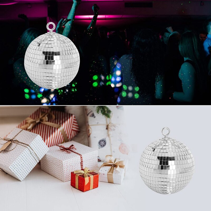 2 db Disco Light Mirror Ball, 6 hüvelykes színpadi fényvisszaverő bulitükör labda táncra, karácsonyra, házibuli díszekbe