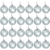 24 bucăți 2 inchi ornamente pentru bile discoteca bile argintii cu oglindă pentru pomul de Crăciun pentru decorarea petrecerii de nuntă